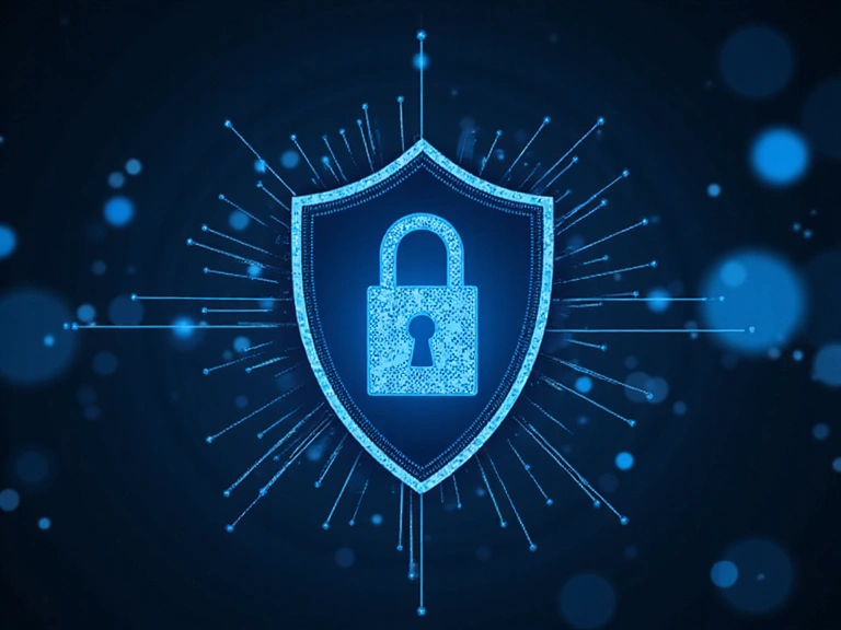 Ilustración de un candado digital y un escudo, simbolizando la seguridad de los datos en un entorno tecnológico.